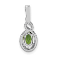 Sterling Silver Rhodium-plated Peridot & Diam. Pendant view 4