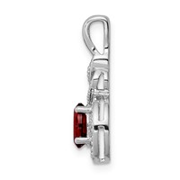 Sterling Silver Rhodium-plated Garnet & Diam. Pendant view 2