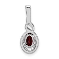 Sterling Silver Rhodium-plated Garnet & Diam. Pendant view 4
