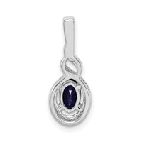 Sterling Silver Rhodium-plated Created Sapphire & Diam. Pendant view 4
