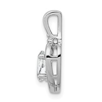Sterling Silver Rhodium-plated White Topaz & Diam. Pendant view 2