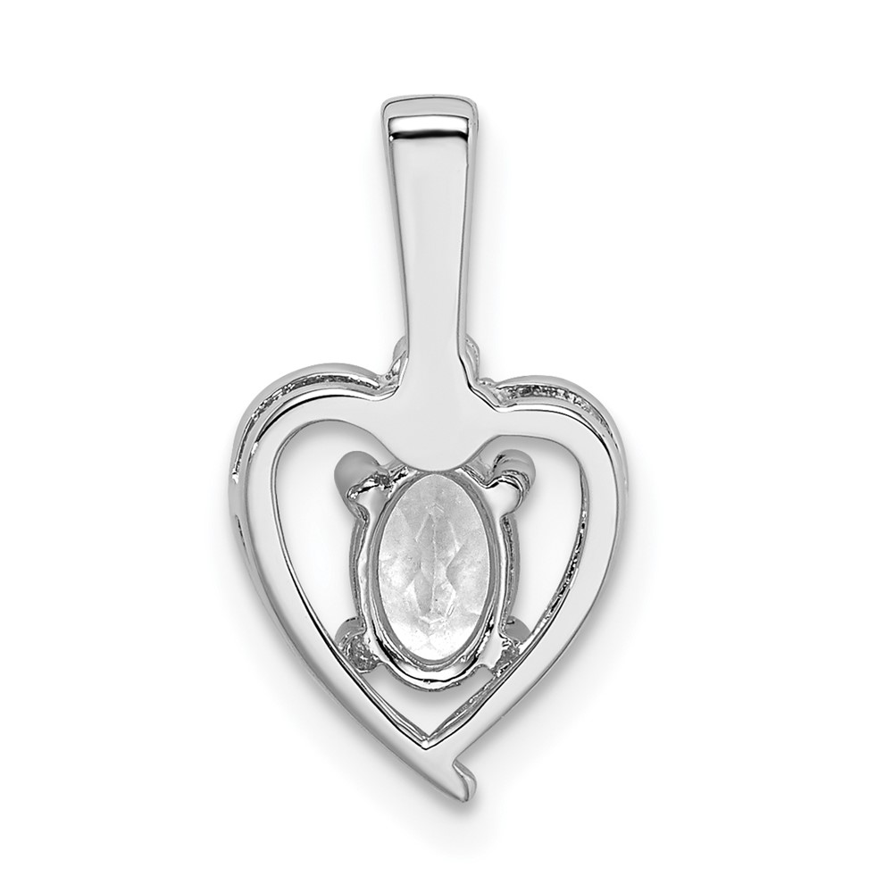 Sterling Silver Rhodium-plated White Topaz & Diam. Pendant (QBPD19APR)
