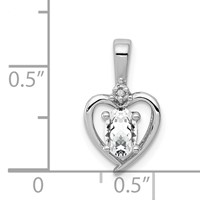 Sterling Silver Rhodium-plated White Topaz & Diam. Pendant view 3