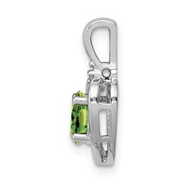 Sterling Silver Rhodium-plated Peridot & Diam. Pendant view 2