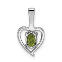 Sterling Silver Rhodium-plated Peridot & Diam. Pendant view 4