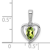 Sterling Silver Rhodium-plated Peridot & Diam. Pendant view 3