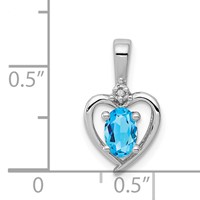 Sterling Silver Rhodium-plated Light Swiss Blue Topaz & Diam. Pendant view 4