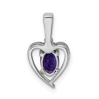 Sterling Silver Rhodium-plated Amethyst & Diam. Pendant view 4
