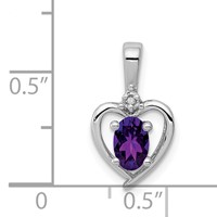 Sterling Silver Rhodium-plated Amethyst & Diam. Pendant view 3