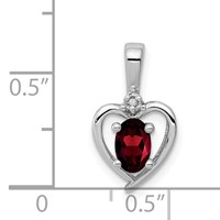 Sterling Silver Rhodium-plated Garnet & Diam. Pendant view 3