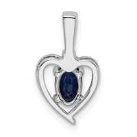 Sterling Silver Rhodium-plated Created Sapphire & Diam. Pendant view 4
