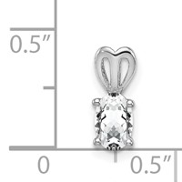 Sterling Silver Rhodium-plated White Topaz Pendant view 3