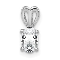 Sterling Silver Rhodium-plated White Topaz Pendant view 1