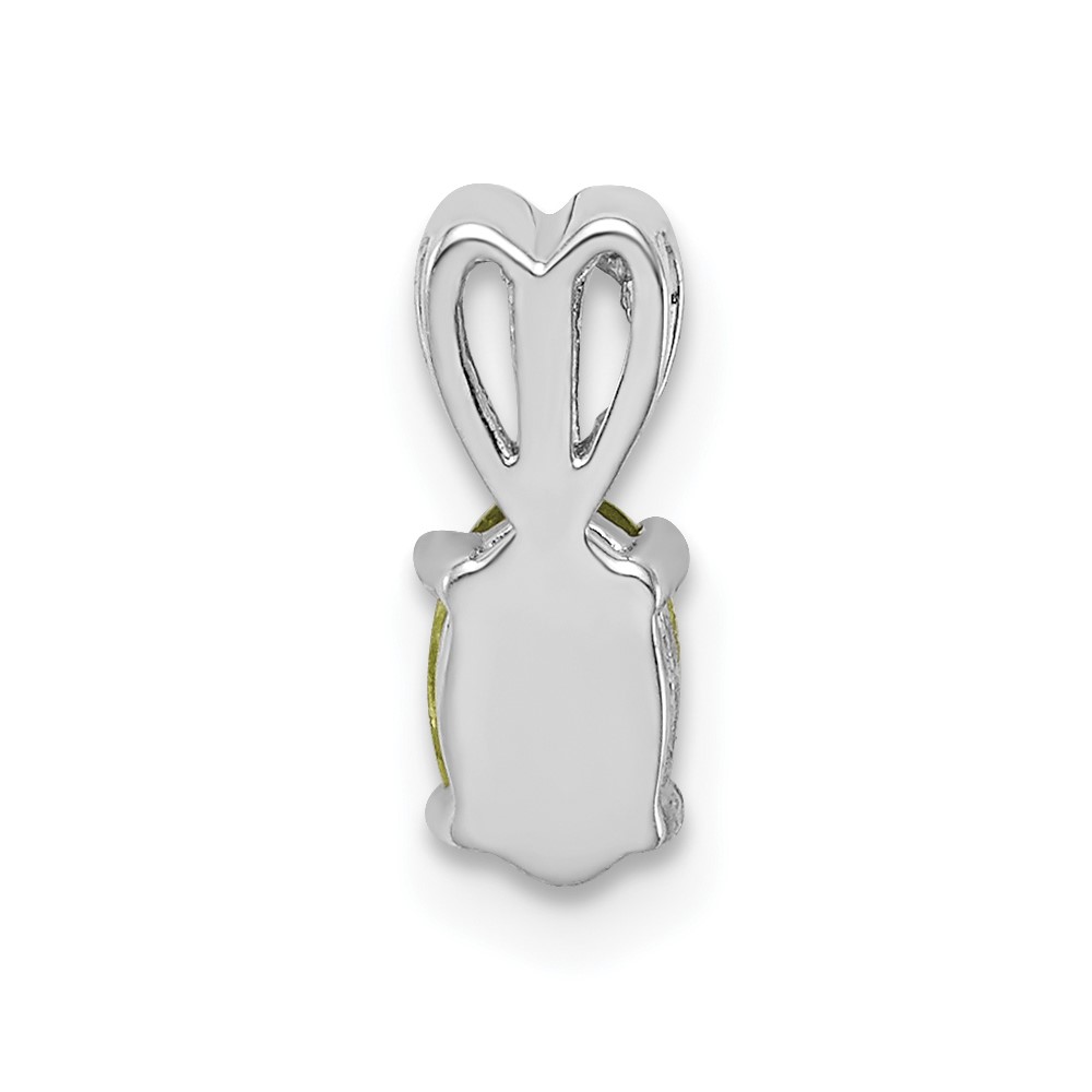 Sterling Silver Rhodium-plated Peridot Pendant (QBPD20AUG)