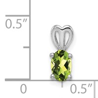 Sterling Silver Rhodium-plated Peridot Pendant view 3