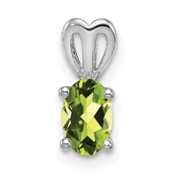 Sterling Silver Rhodium-plated Peridot Pendant view 1