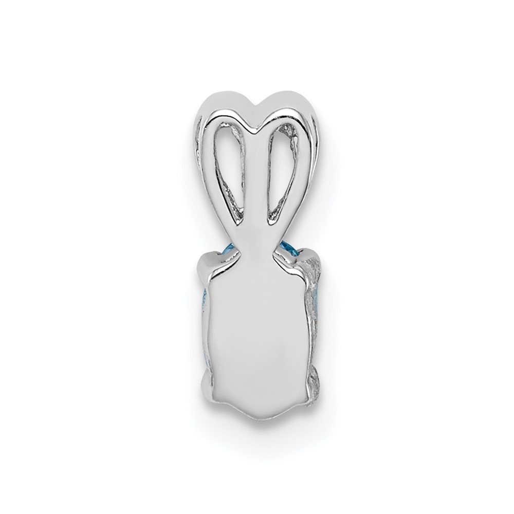 Sterling Silver Rhodium-plated Light Swiss Blue Topaz Pendant (QBPD20DEC)