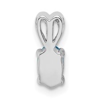 Sterling Silver Rhodium-plated Light Swiss Blue Topaz Pendant view 4