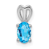 Sterling Silver Rhodium-plated Light Swiss Blue Topaz Pendant view 1