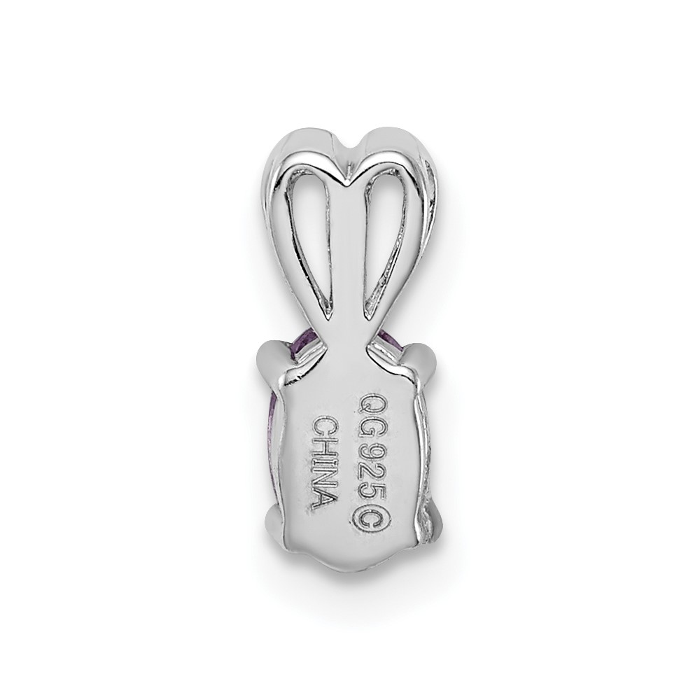 Sterling Silver Rhodium-plated Amethyst Pendant (QBPD20FEB)