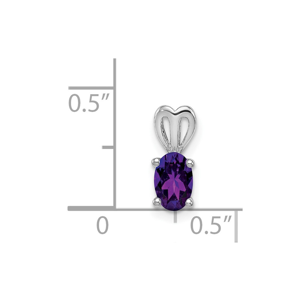 Sterling Silver Rhodium-plated Amethyst Pendant (QBPD20FEB)