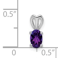 Sterling Silver Rhodium-plated Amethyst Pendant view 3