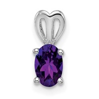 Sterling Silver Rhodium-plated Amethyst Pendant view 1