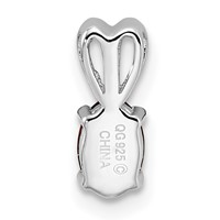 Sterling Silver Rhodium-plated Garnet Pendant view 4