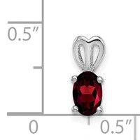 Sterling Silver Rhodium-plated Garnet Pendant view 3