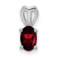 Sterling Silver Rhodium-plated Garnet Pendant view 1