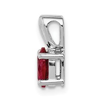 Sterling Silver Rhodium-plated Created Ruby Pendant view 2