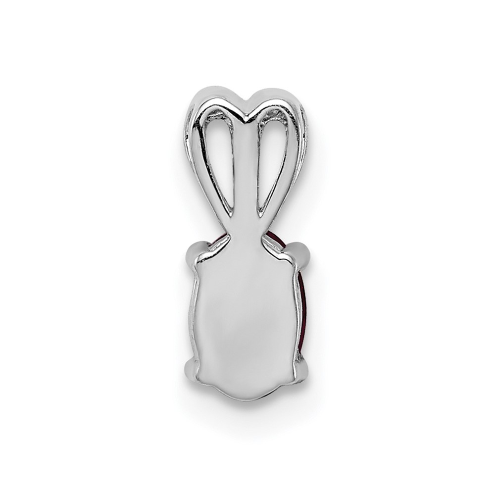 Sterling Silver Rhodium-plated Created Ruby Pendant (QBPD20JUL)
