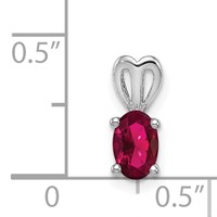 Sterling Silver Rhodium-plated Created Ruby Pendant view 3