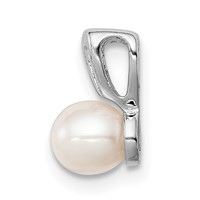 Sterling Silver Rhodium-plated FW Cultured Pearl Pendant view 2