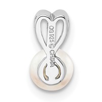 Sterling Silver Rhodium-plated FW Cultured Pearl Pendant view 3
