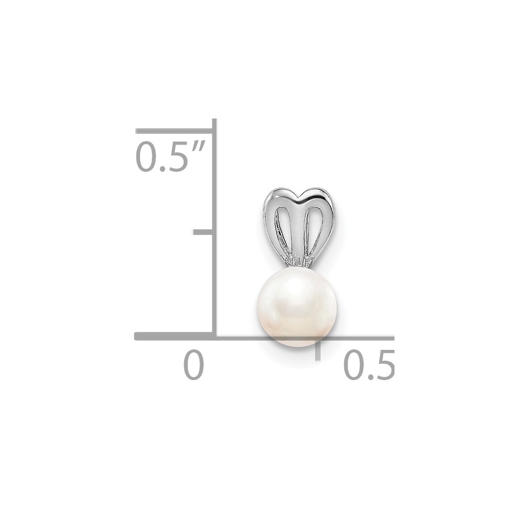Sterling Silver Rhodium-plated FW Cultured Pearl Pendant (QBPD20JUN)