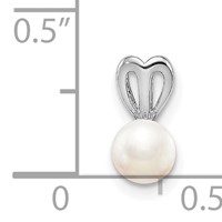 Sterling Silver Rhodium-plated FW Cultured Pearl Pendant view 4
