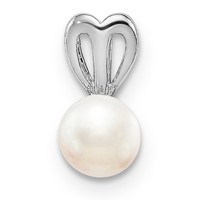 Sterling Silver Rhodium-plated FW Cultured Pearl Pendant view 1