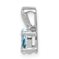 Sterling Silver Rhodium-plated Aquamarine Pendant view 2