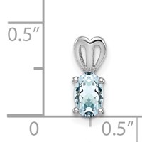 Sterling Silver Rhodium-plated Aquamarine Pendant view 3