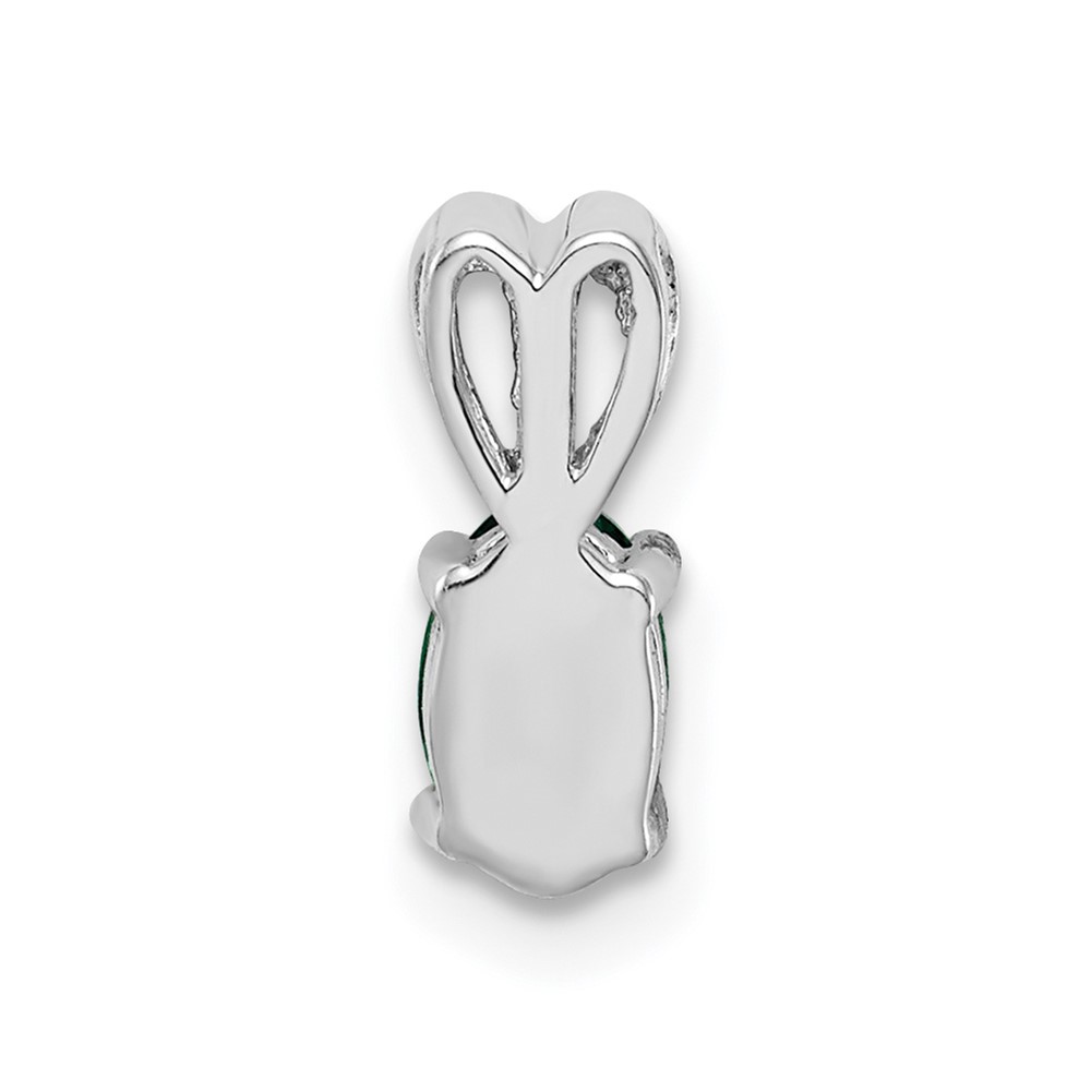 Sterling Silver Rhodium-plated Created Emerald Pendant (QBPD20MAY)
