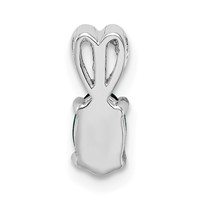 Sterling Silver Rhodium-plated Created Emerald Pendant view 4