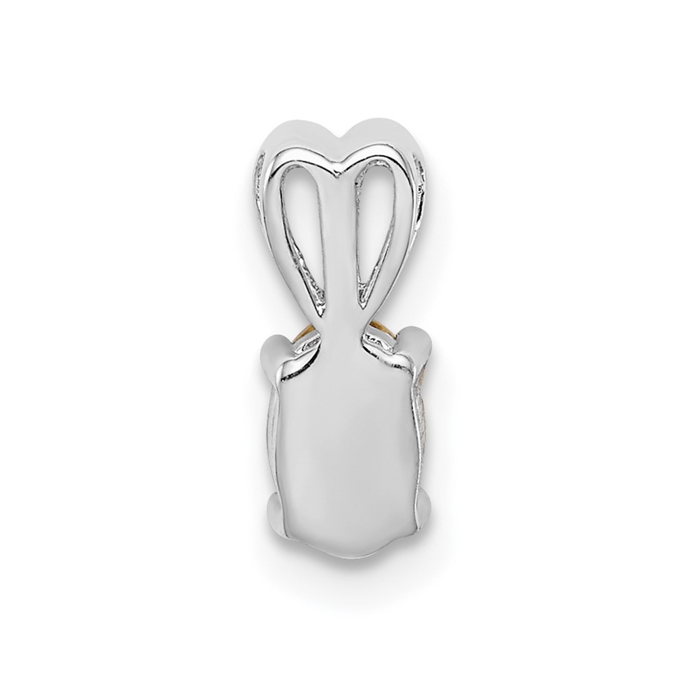 Sterling Silver Rhodium-plated Citrine Pendant (QBPD20NOV)