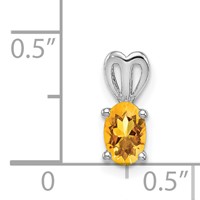 Sterling Silver Rhodium-plated Citrine Pendant view 3