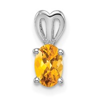 Sterling Silver Rhodium-plated Citrine Pendant view 1