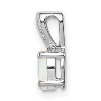 Sterling Silver Rhodium-plated Created Opal Pendant view 2