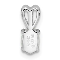 Sterling Silver Rhodium-plated Created Opal Pendant view 3