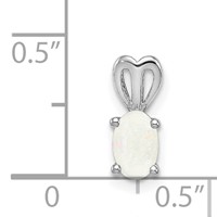 Sterling Silver Rhodium-plated Created Opal Pendant view 4