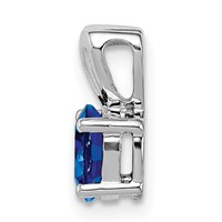 Sterling Silver Rhodium-plated Created Sapphire Pendant view 2