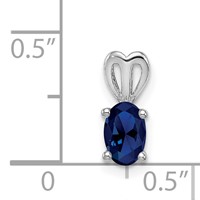 Sterling Silver Rhodium-plated Created Sapphire Pendant view 3